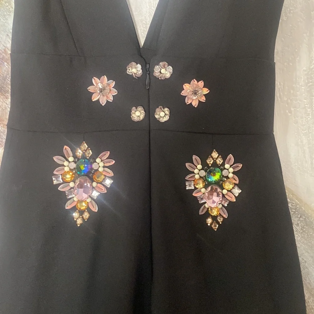 Nicole Miller Black Embellished Stone Dress - Picture 5 of 7
